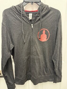 Funky Buddha Brewery Vintage Dark Gray Graphic Hoodie Full-zip Light Sweatshirt